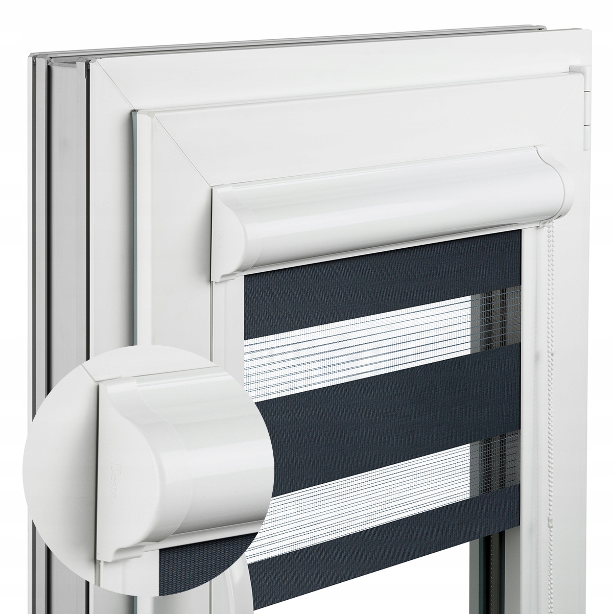 ROLETA Dzień Noc W KASECIE Z PROWADNICAMI 64x150 zebra