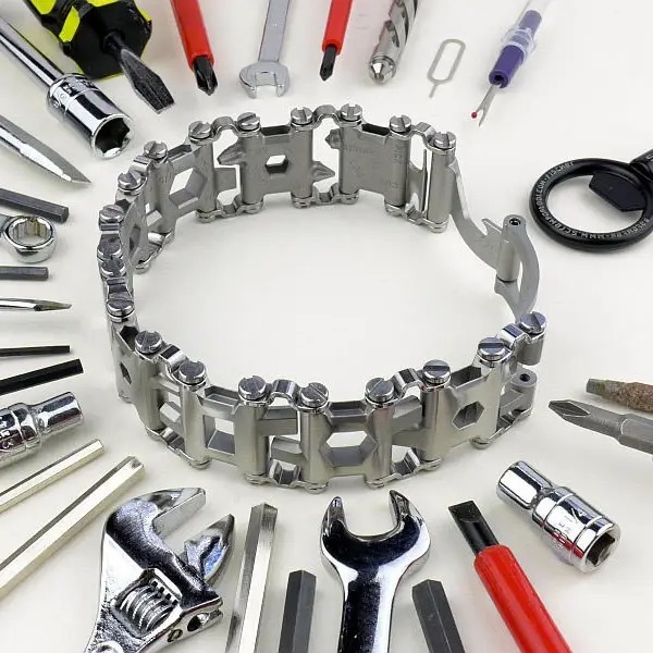 Bransoletka multitool 29 narzędzi wielofunkcyjne srebrna stal nierdzewna Pl