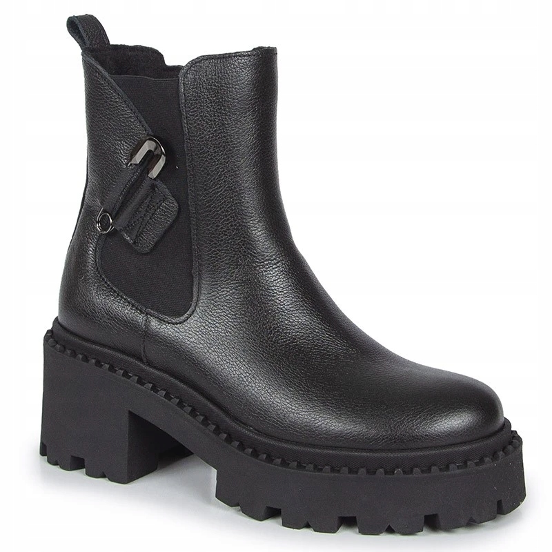 Lemar 60490 Kotníkové Boty Kozačky Kůže Lico Černé 39