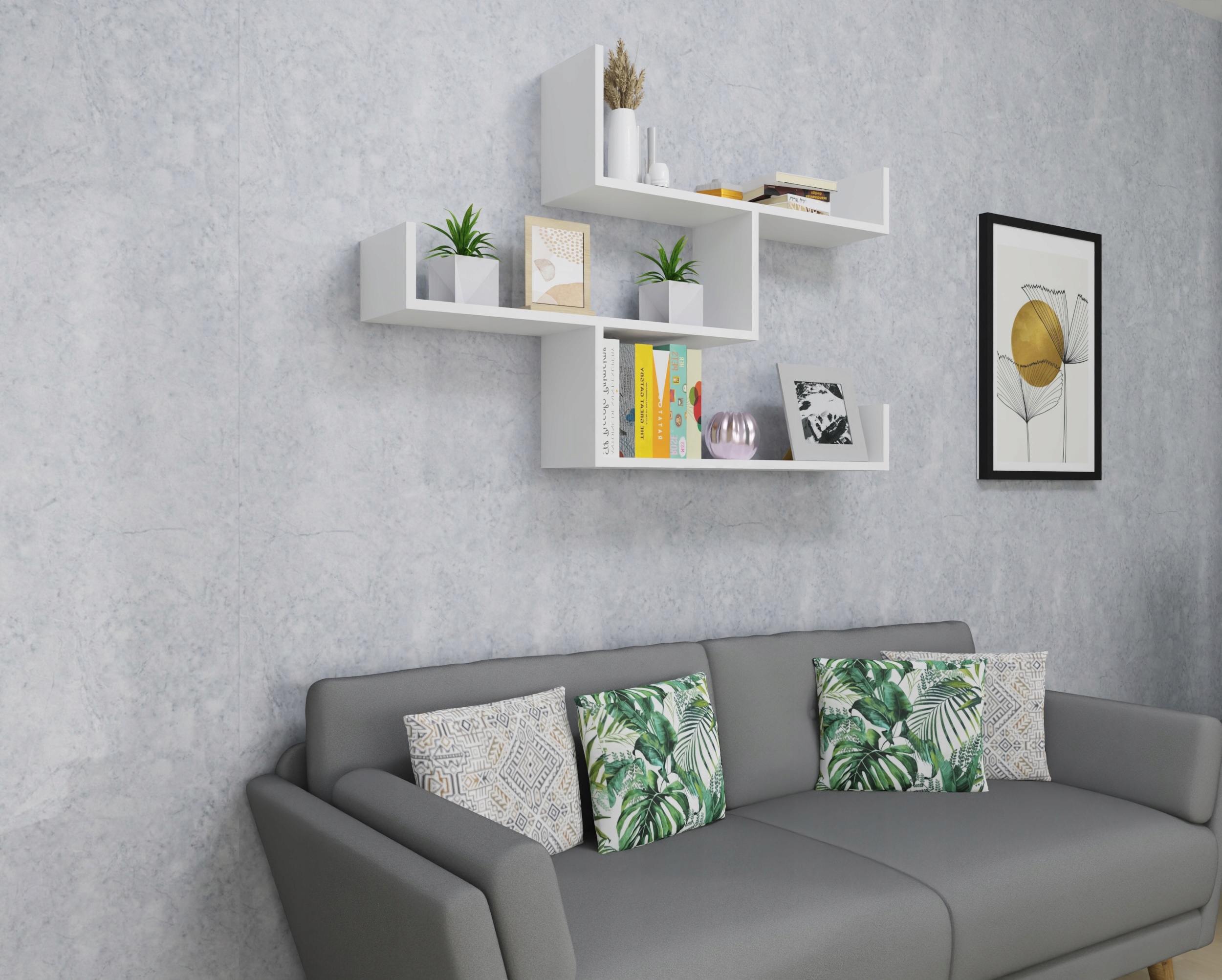 Półka wisząca ścienna zestaw 3 sztuk do salonu na książki 3x80cm biały mat EAN (GTIN) 5905476880444