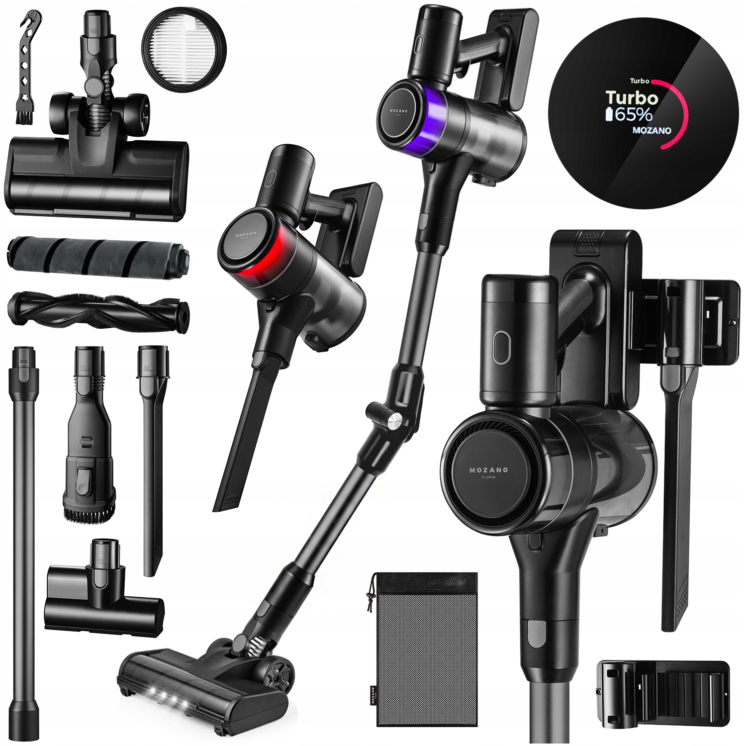 Odkurzacz pionowy bezprzewodowy Mozano Handy Pro + łamana rura 15w1