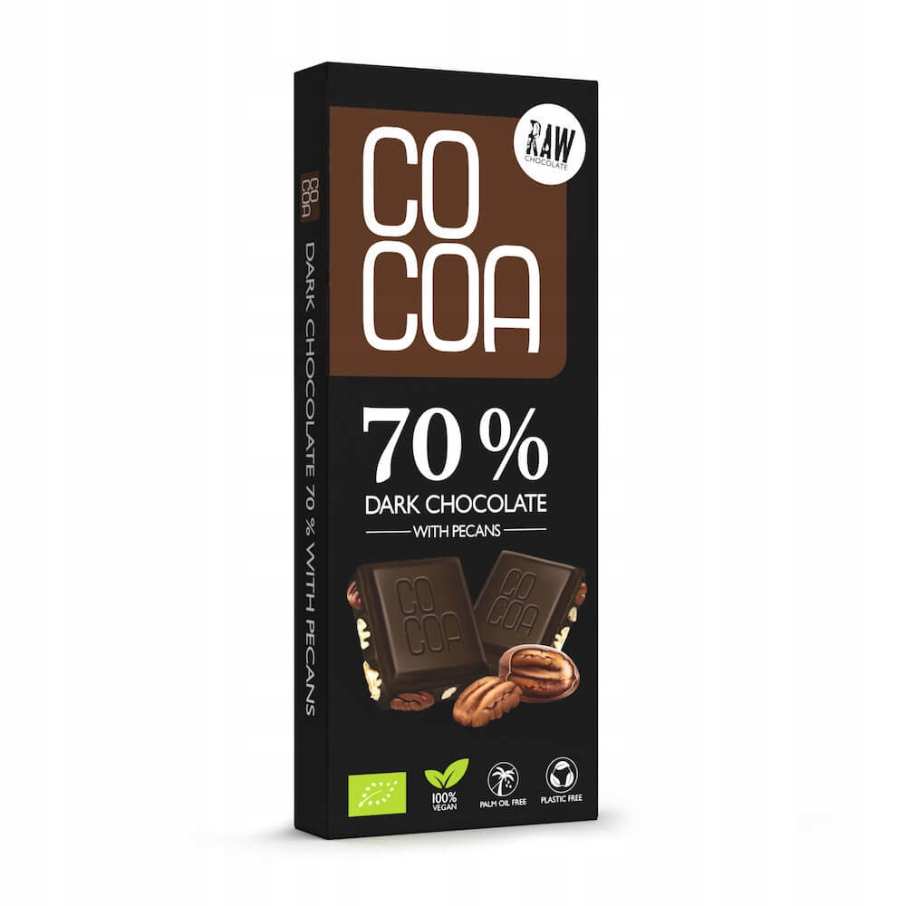 Levně 3x Tmavá Čokoláda 70 % S Pekanovými Ořechy Bio 40 g Cocoa