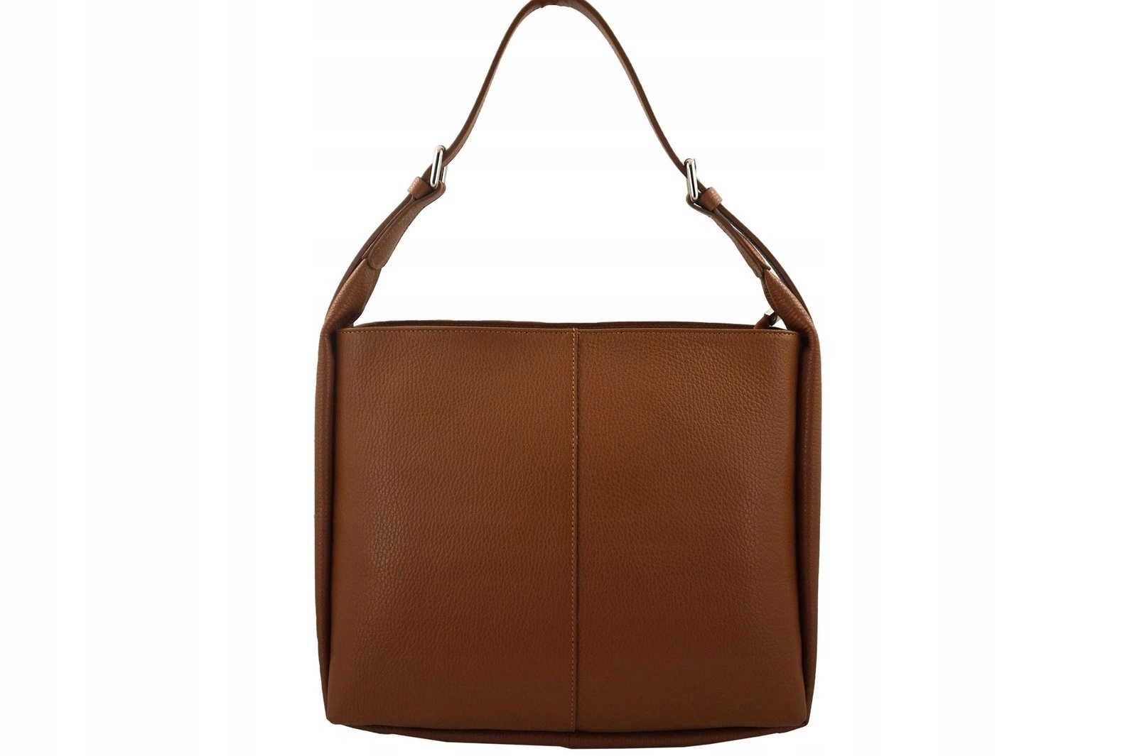 Klasická kabelka z přírodní kůže A4 přes rameno hnědá světlá