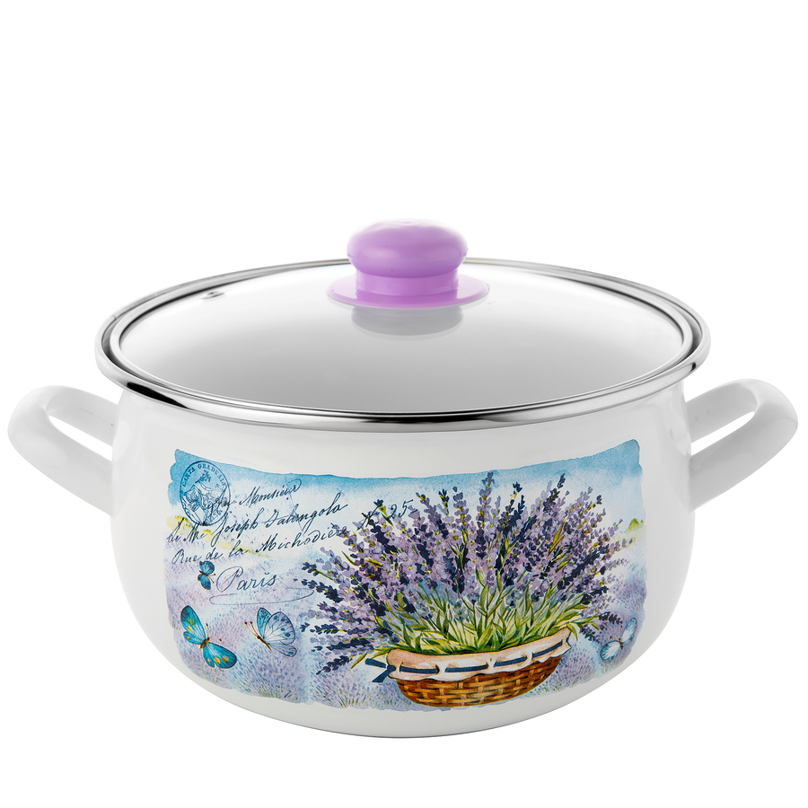 

Garnek Emaliowany Emalia Lavanda Biały 16CM 2,2L