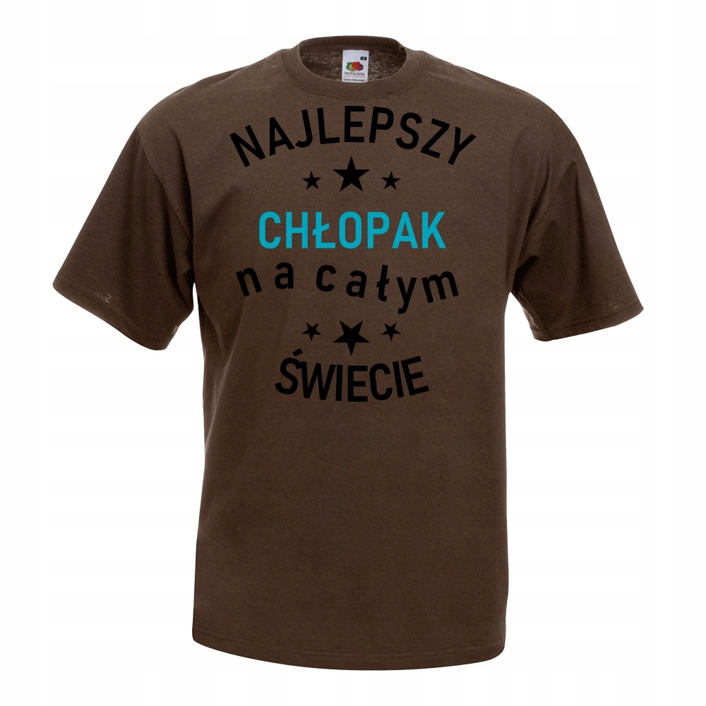 

Koszulka dzień chłopaka najlepszy L brązowa