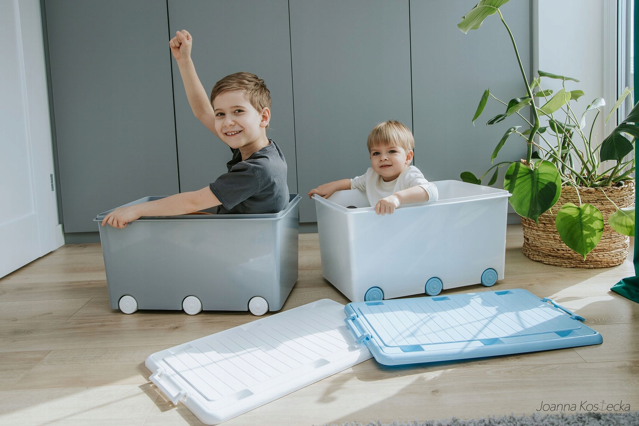 LAPSI POJEMNKI DO PRZECHOWYWANIA ZESTAW 2x50L Szerokość mebla 36 cm