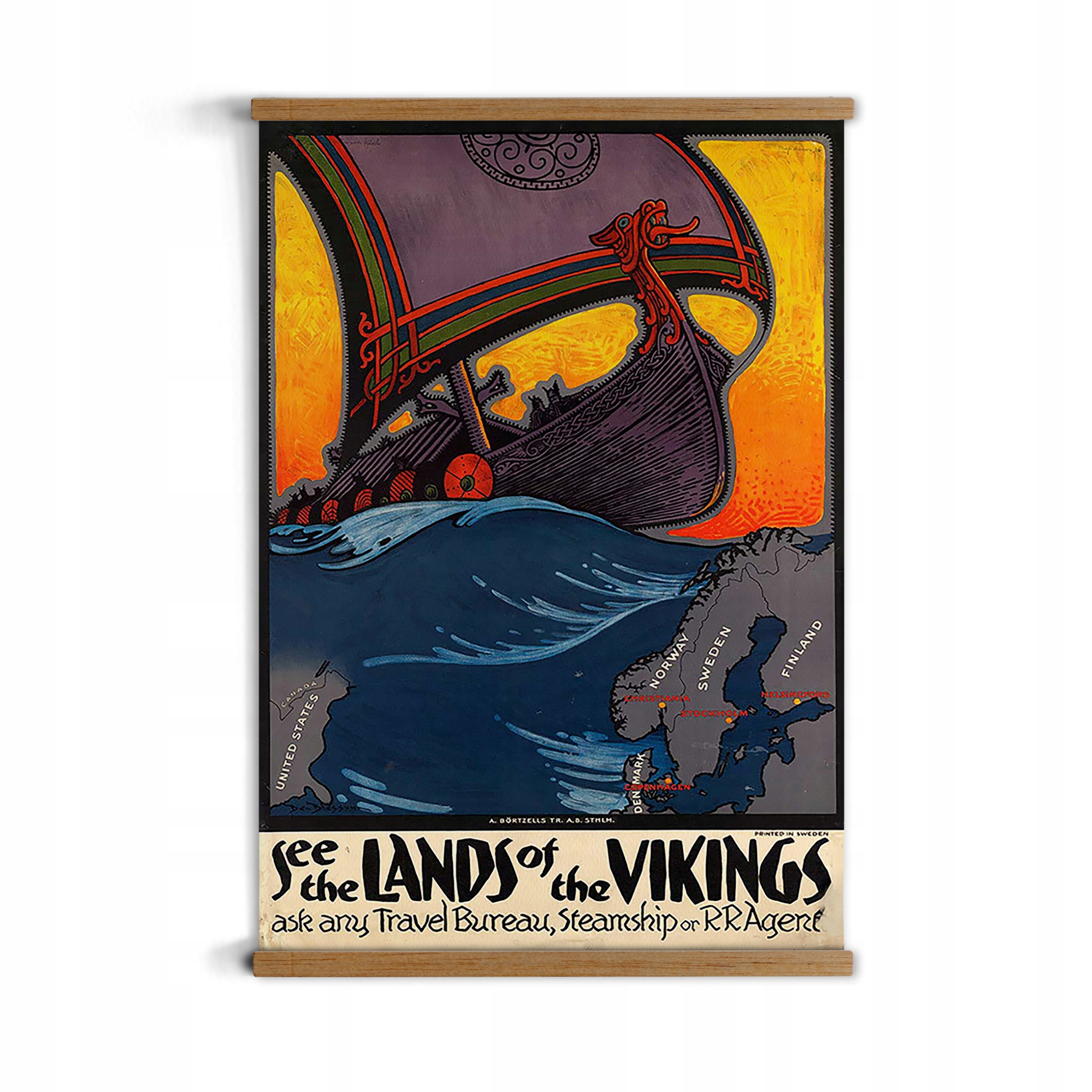 

plakat z zawieszką Wiking Skandynawia do pokoju A1
