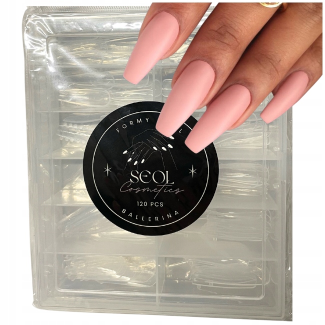 Formy na nehty dual pro akrylové gely s měřítkem Ballerina Seol Cosmetics
