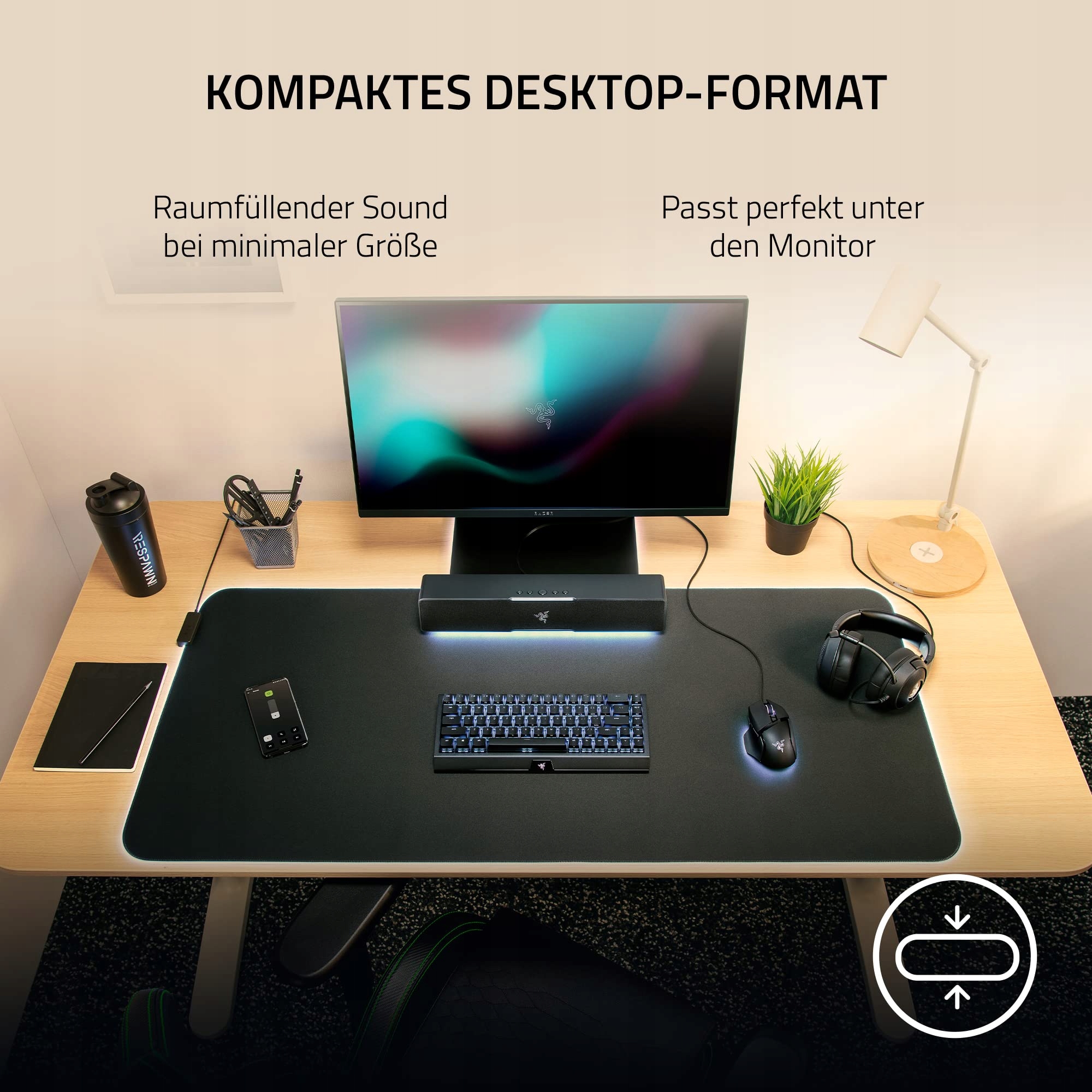 RAZER Leviathan V2 X Soundbar Gaming PC USB C Bluetooth RGB Czarna — miniatura 3