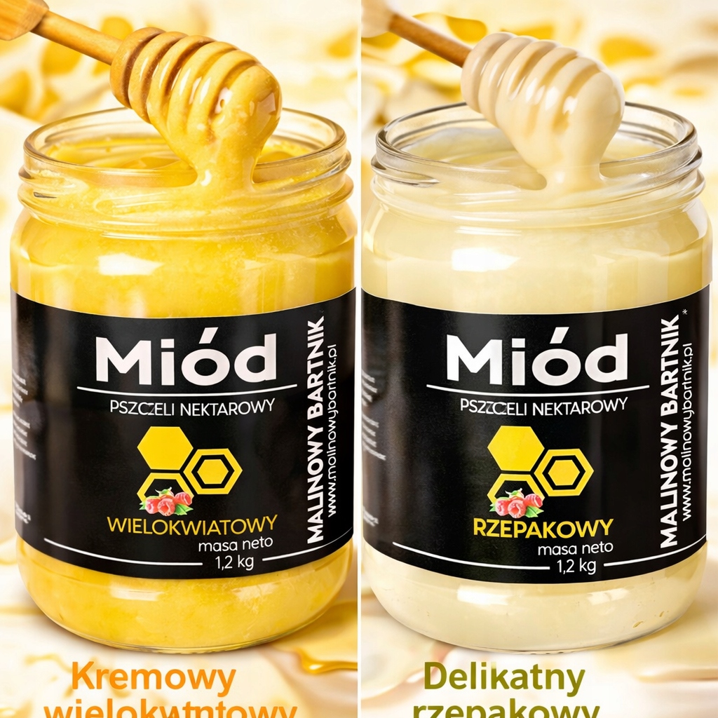 Sada medů Vícekvětová 1,2 Kg Řepková 1.2 Kg Polská Pasieka