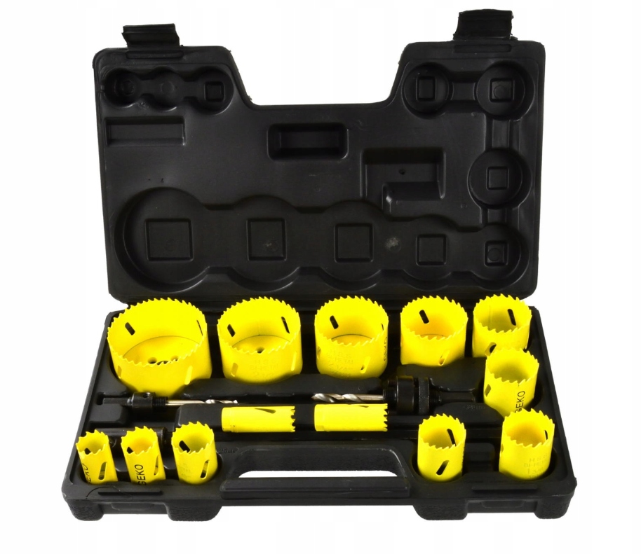 ZESTAW OTWORNIC BIMETAL DO METALU I DREWNA 17 ELEMENTÓW GEKO