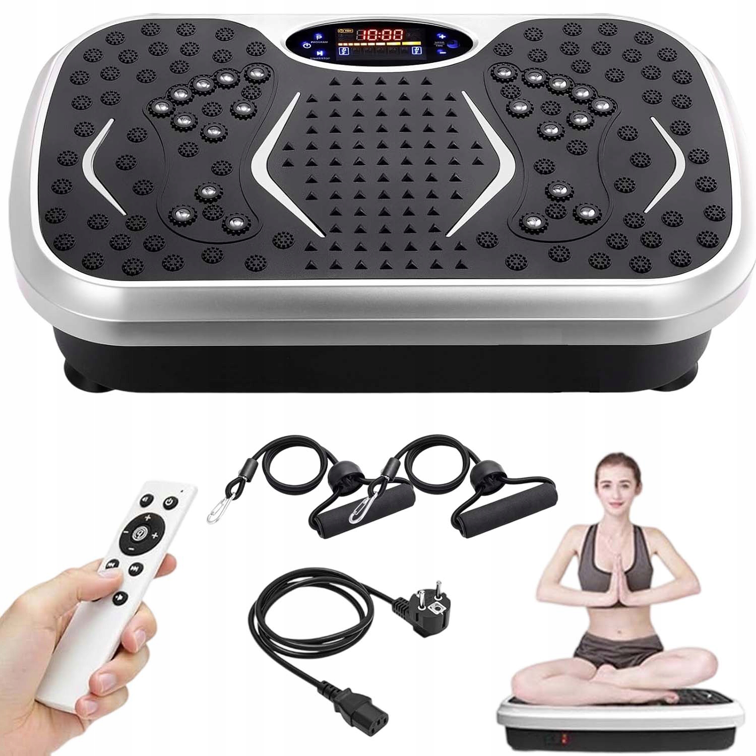 Platforma Wibracyjna Wibrująca Treningowa Masażer Z Pilotem 5 Trybów