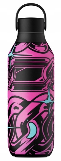 Chilly's Series 2 Ocelová termoláhev 500 ml s grafikou Magenta