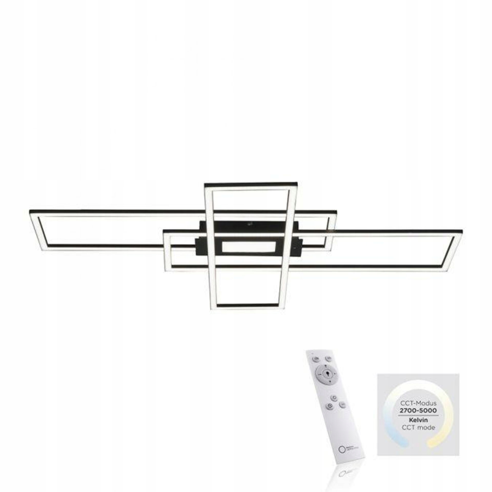 Led stropné svietidlo Just Light 99x29cm čierne, stmievateľné, Cct, diaľkové ov