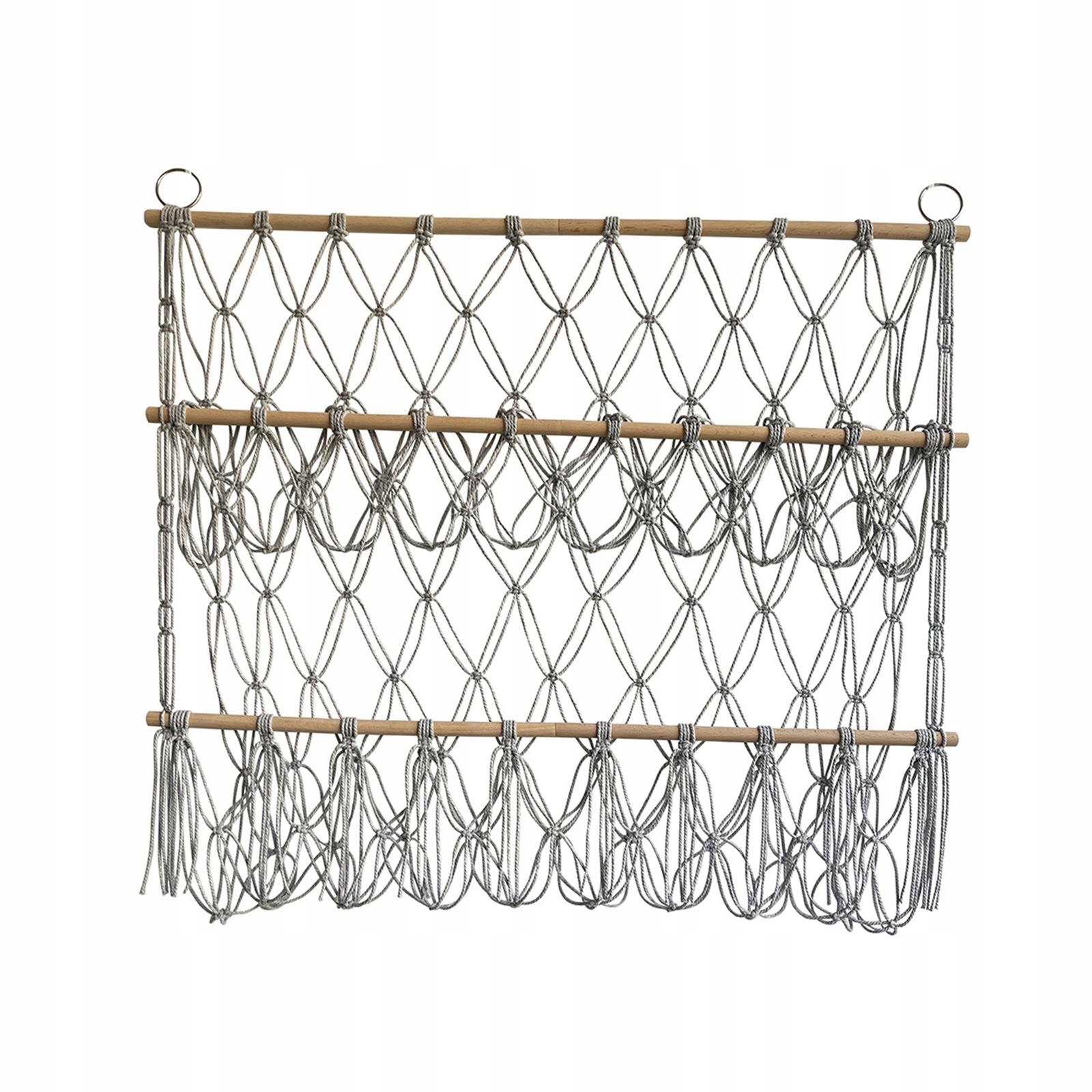 Hamak do przechowywania pluszaków Macrame Mesh Soft wiszący organizer szary