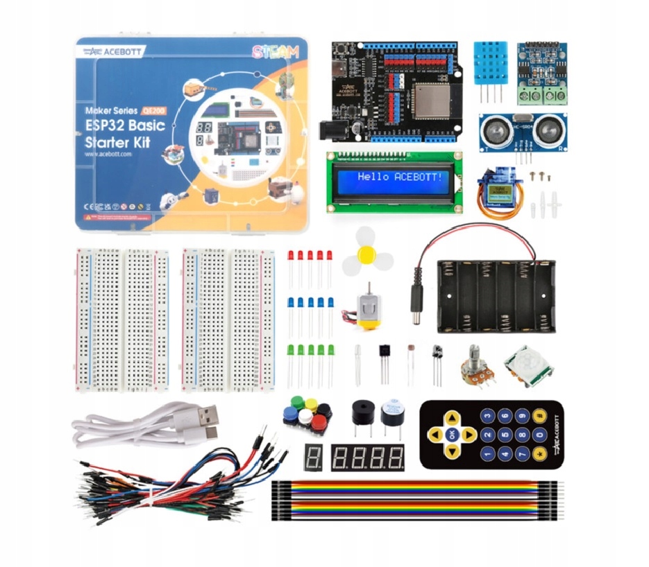 Startovací sada ESP32 WiFi Bluetooth Acebott Stem QE200 výuka IoT Arduino