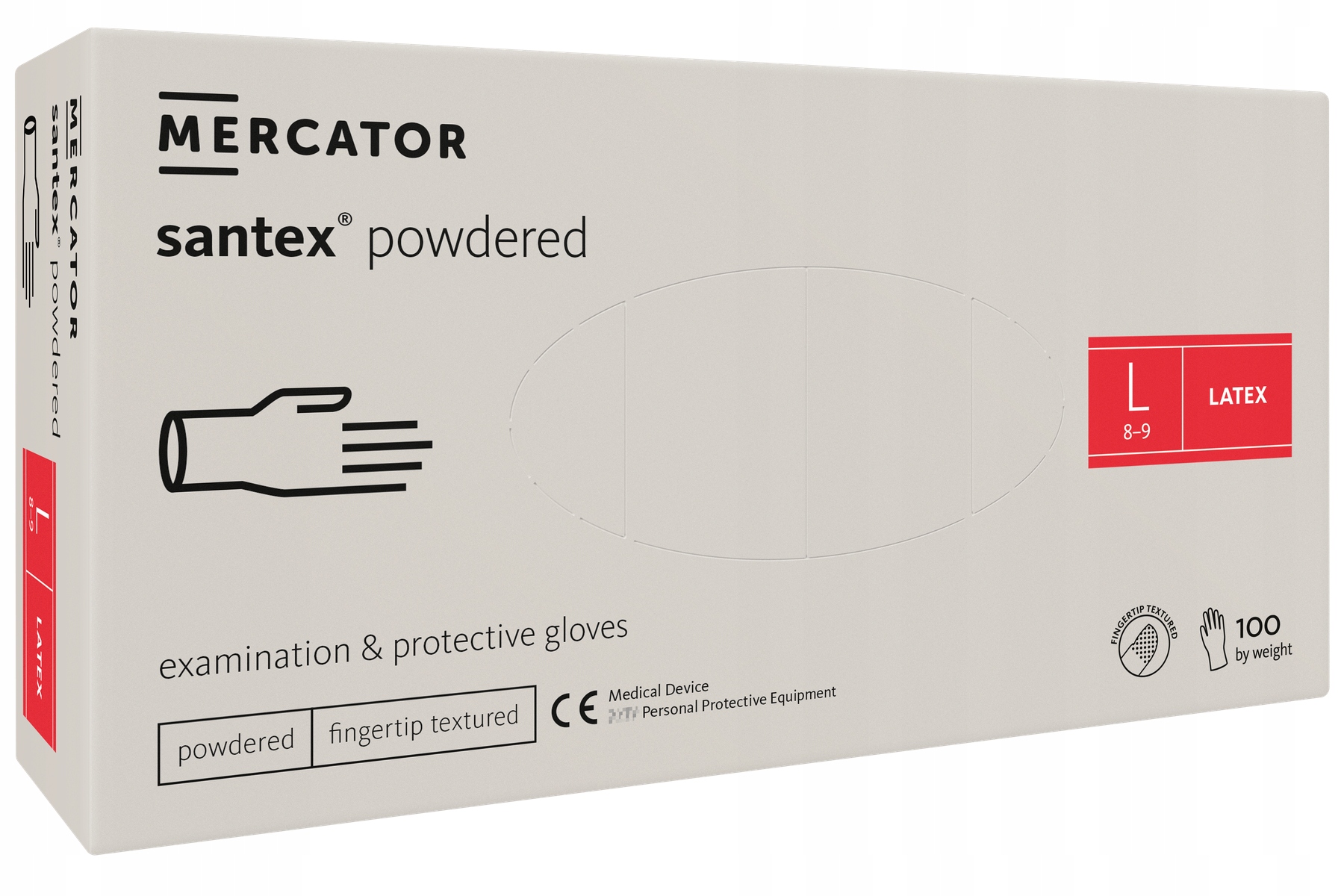 

Rękawiczki Latex Santex diagnostyczne Pudrowe r L
