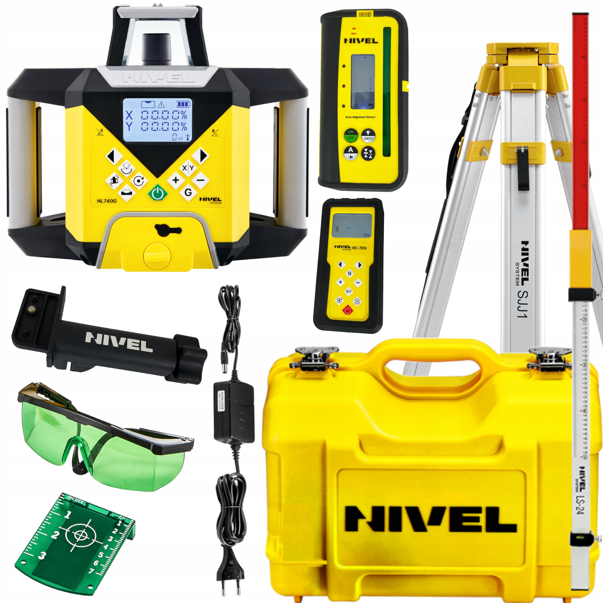 NIWELATOR LASEROWY NIVEL NL740GDIGITAL+ŁATA+STATYW