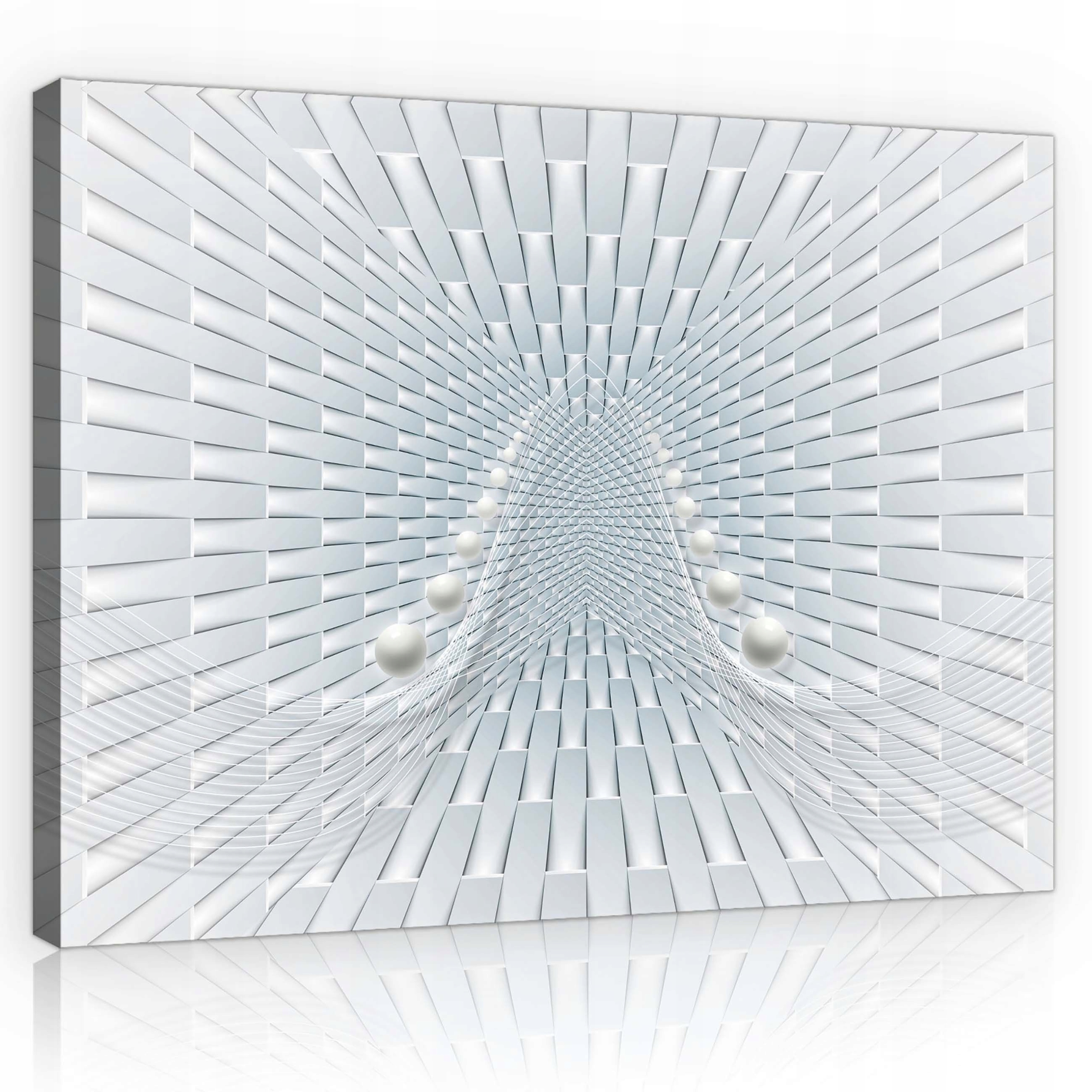 Obraz 80x60 Geometrická iluze prostoru – Minimalistický tunel bílé barvy