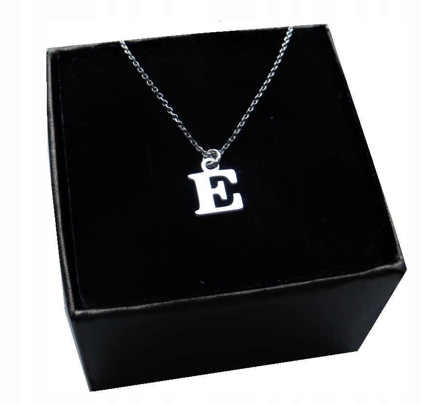 

Naszyjnik łańcuszek literka z literką E srebro 925