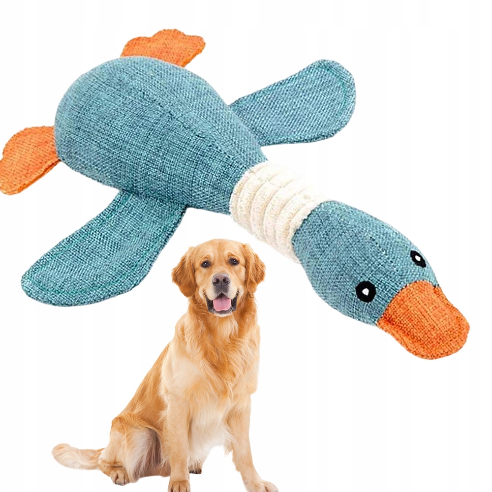 Levně Hračka Pro Psy Psa A Kočku Plyšák Hračka Měkká Odolná 32 CM Husina Modrá