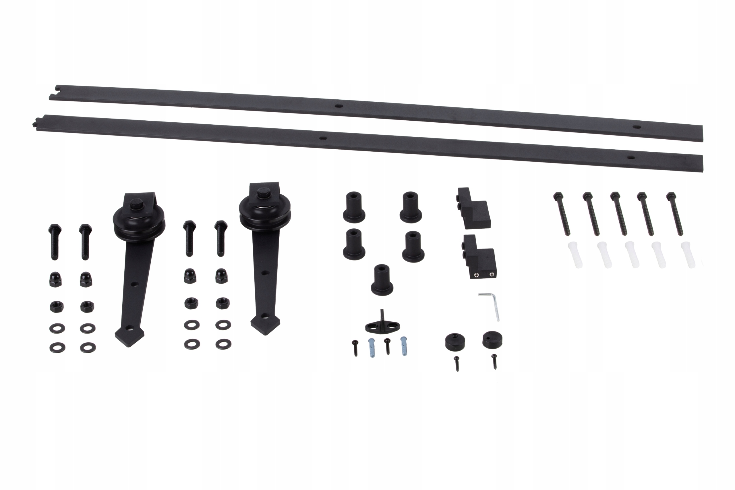 Systém Posuvných Dveří Barn Door Loft Modern Kolejnice Černý Set 200 cm