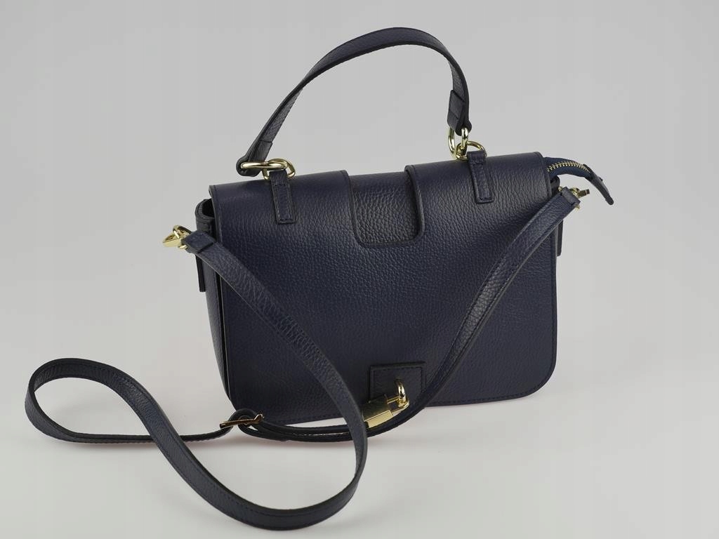 VERA PELLE ITALY Torebka kuferek listonoszka skóra Model LUKKA