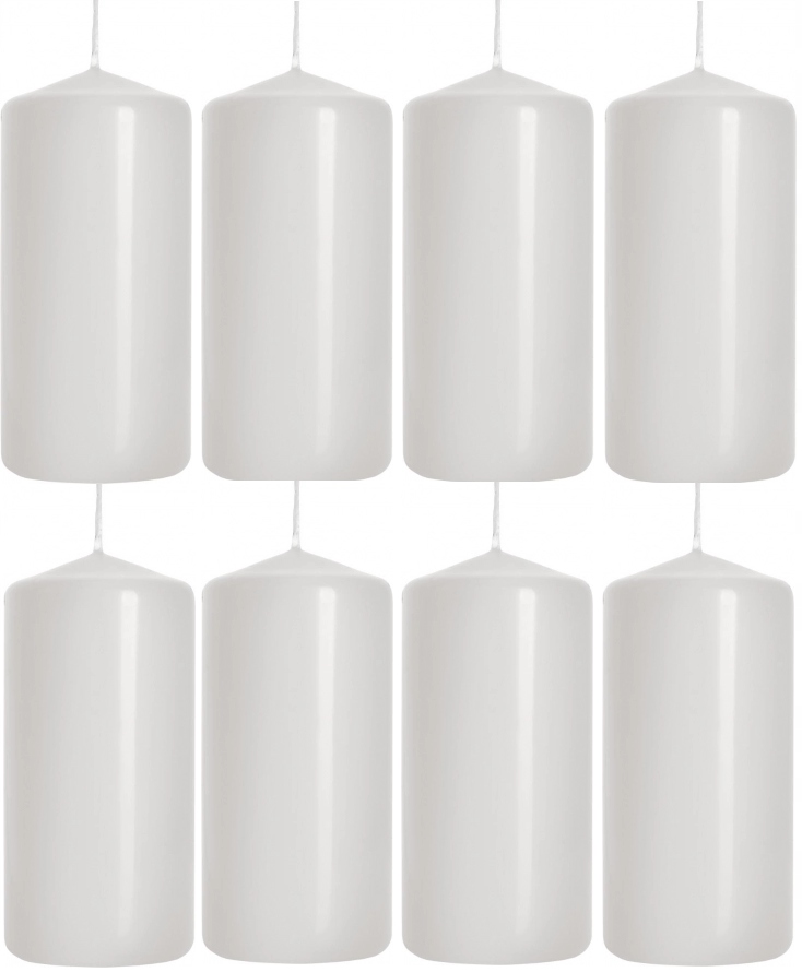 

8X Świeca walec świeczka 50/100 Bispol Białe 10cm