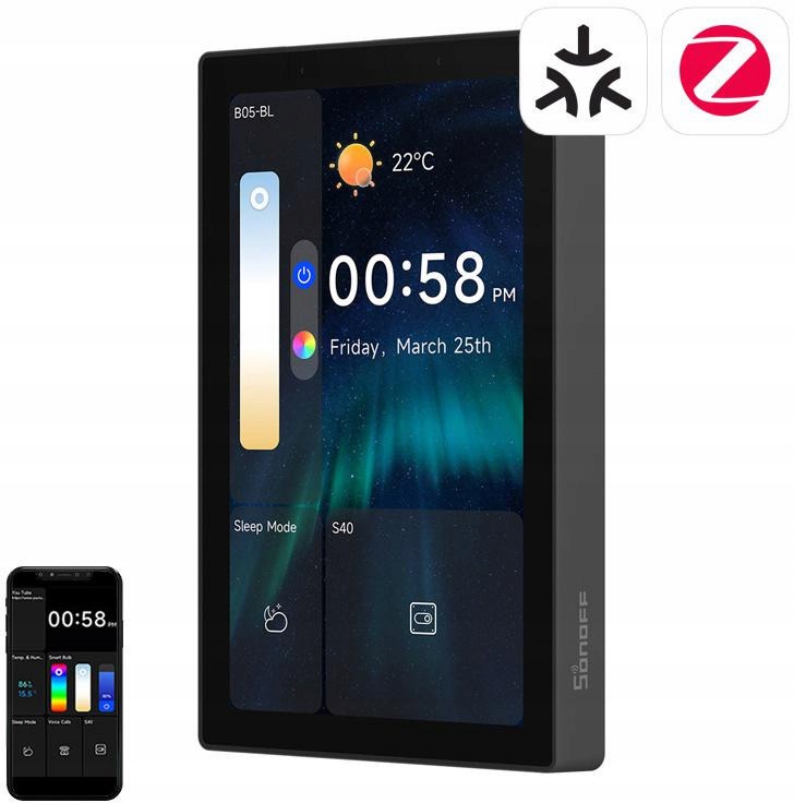 Ovládací Panel Wifi/bt/zigbee Matter Sonoff Nspanel Pro 120 Černý