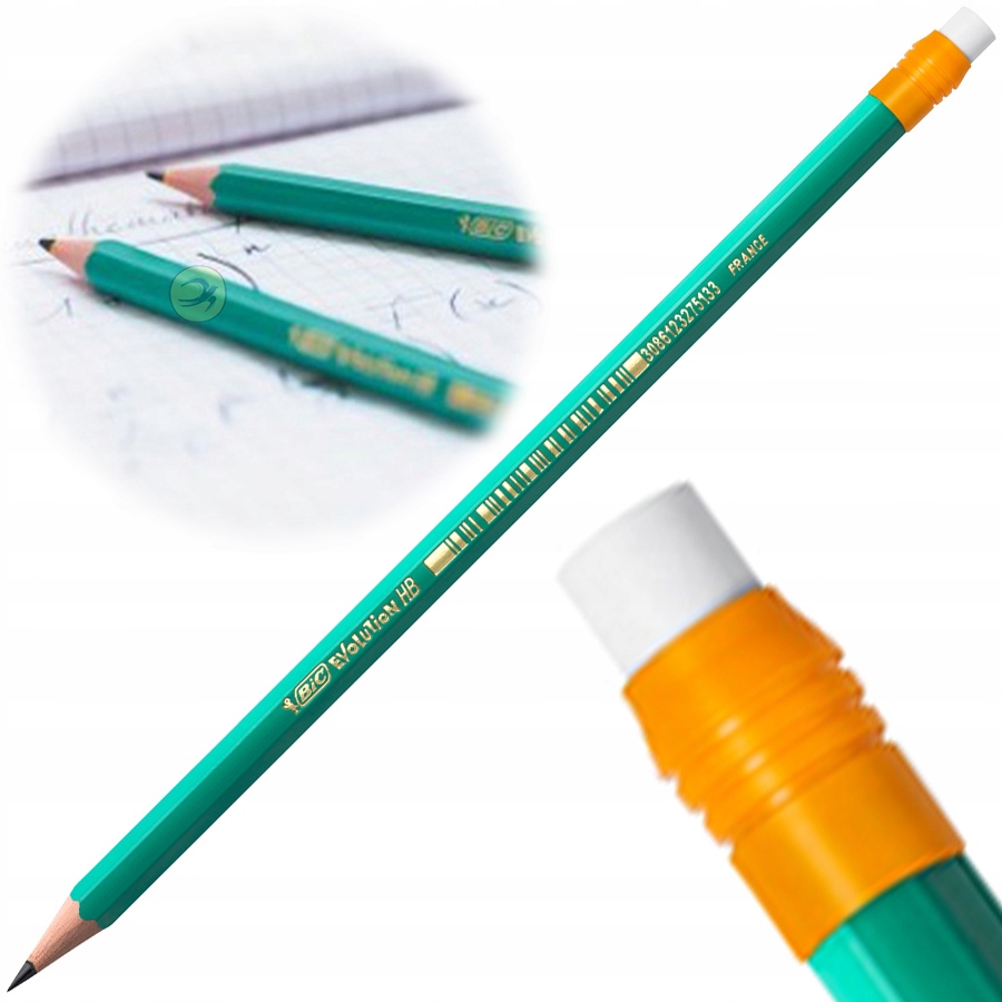 

Ołówek Z Gumką Grafitowy Szkolny Hb Bic Evolution