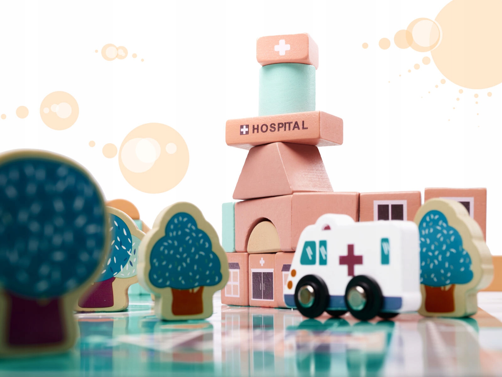 Zestaw drewnianych klocków dla dzieci 181 elem. Marka Ikonka