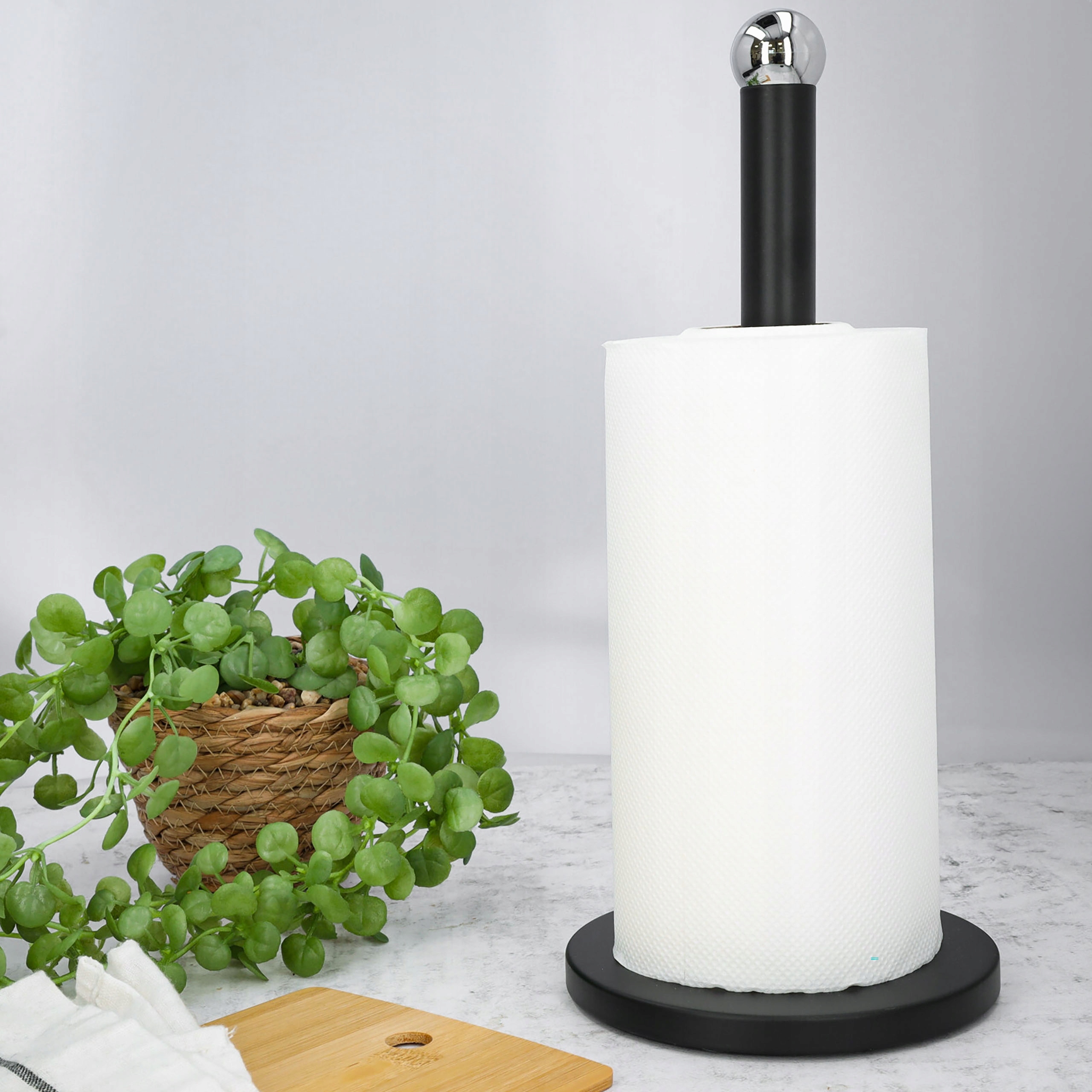 Stojak na ręcznik papierowy czarny kuchenny stal EAN (GTIN) 5903822706172