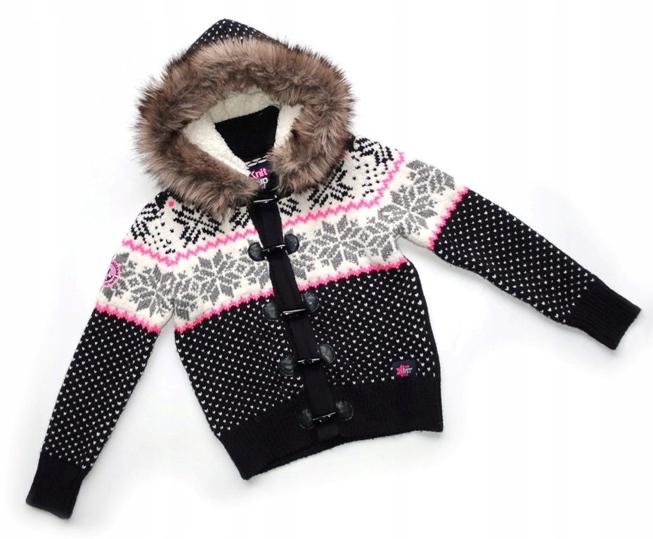 Superdr M 38 Tlustý Teplý Svetr S Kapucí Kožíšek Norský Vzor Knoflíky