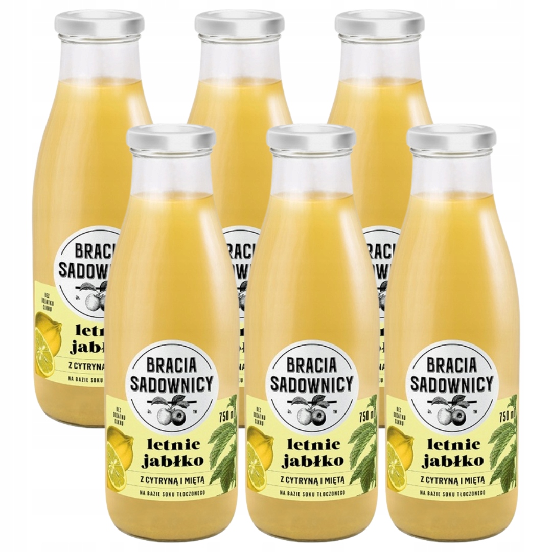 Bracia Sadownicy Limonáda letní jablko s citronem a mátou 750 ml x 6 kusů