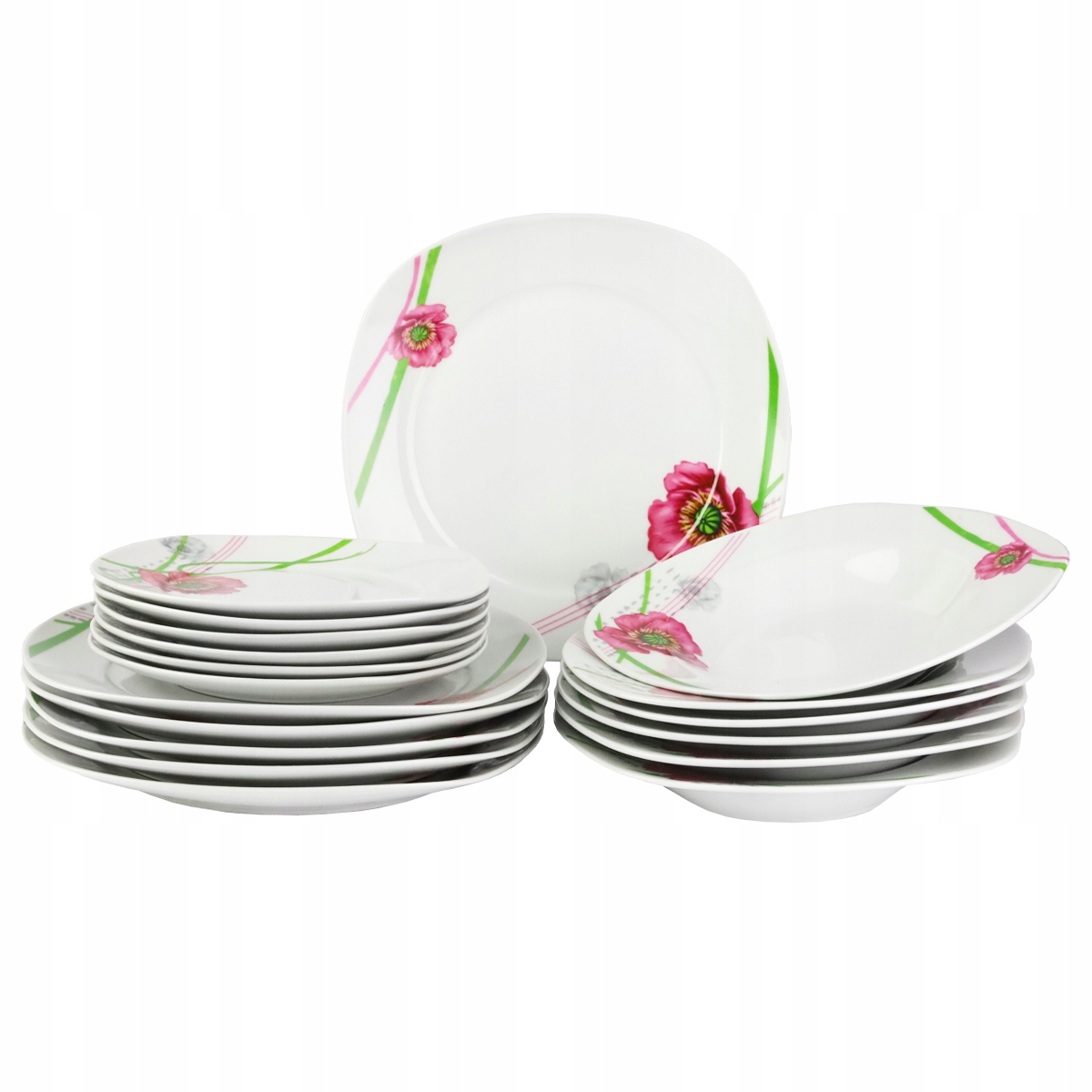 SERWIS OBIADOWY ZESTAW TALERZY KOMPLET NA 6 OSÓB