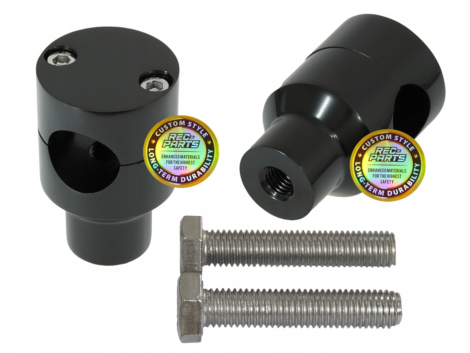 Risery kierownicy calowe uchwyty mocowania Czarne Śruby M12 Outlet