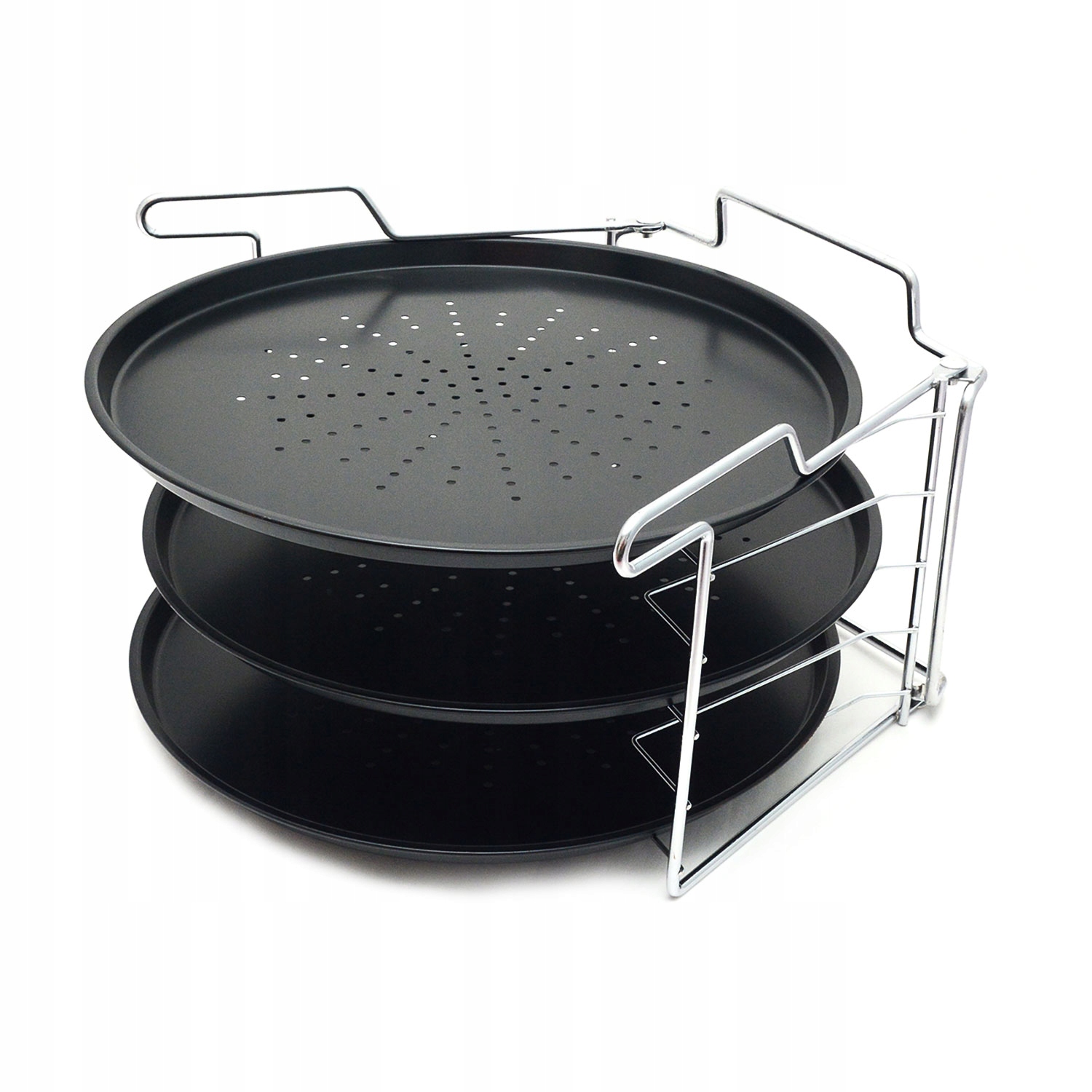 

Komplet 3 Blach Do Pieczenia Pizzy Stojak Pizza