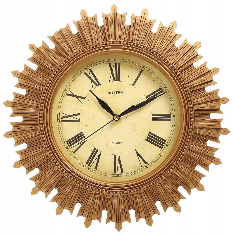 Veľké Nástenné Hodiny Rhythm Slnko Antické 37 cm