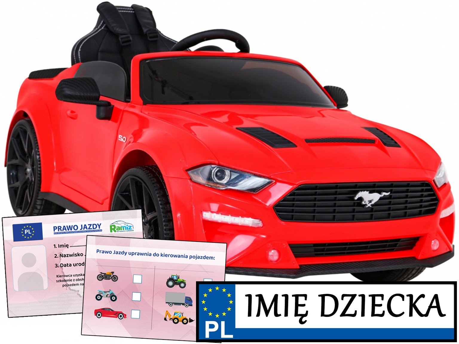 Auto Dla Dzieci elektryczne Ford Mustang Gt pilot miękkie koła