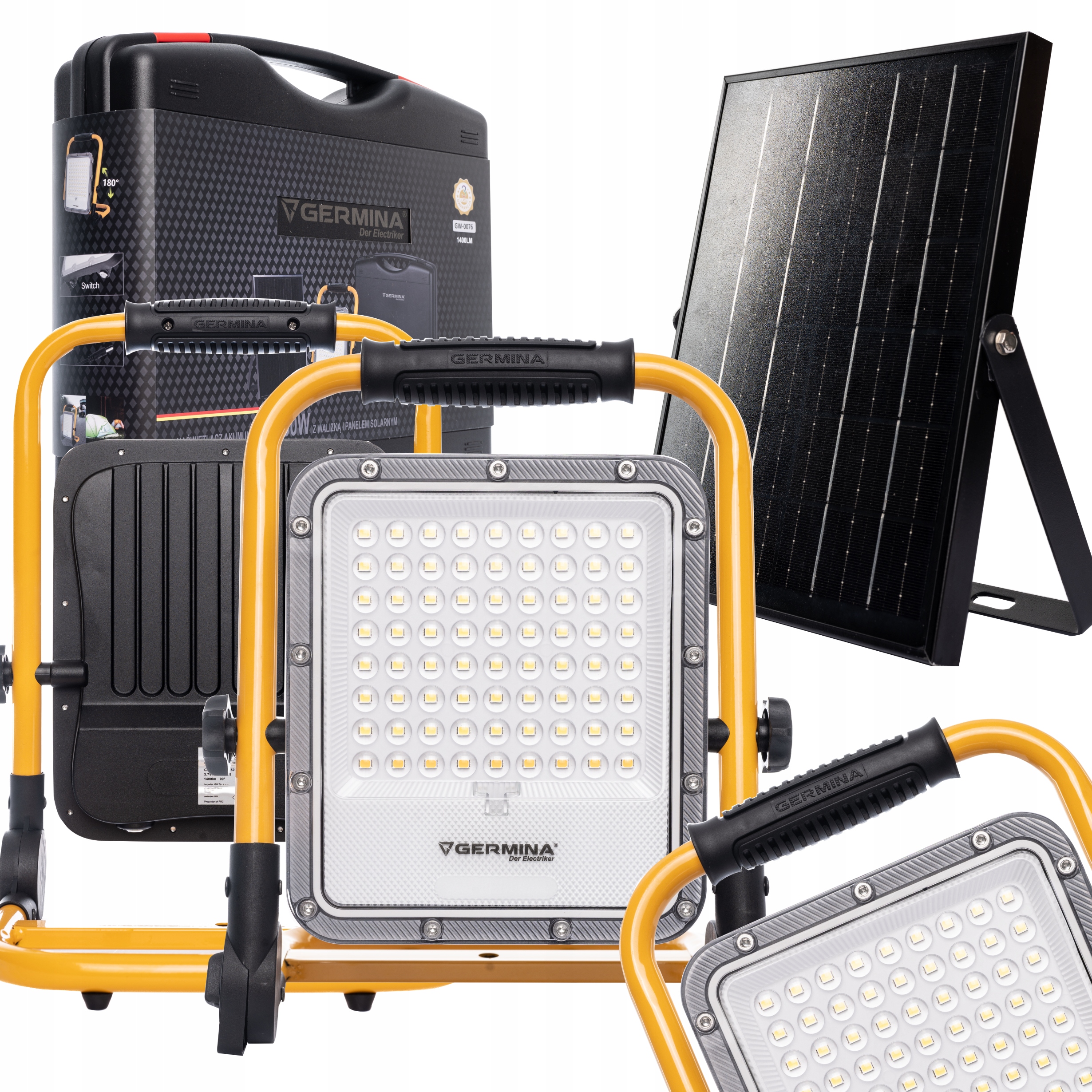 Akumulátorový Led osvětlovač 50W solární Kufr lampa se solárním panelem