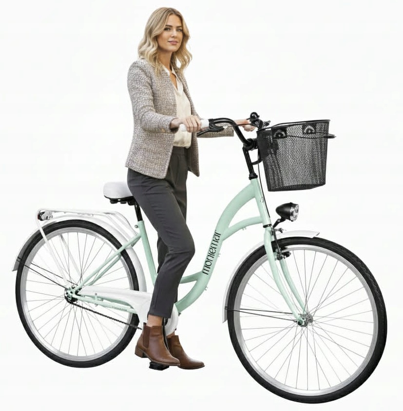 Rower Miejski Damka Montemar 28 cali Retro Damski Miętowy Polski Producent