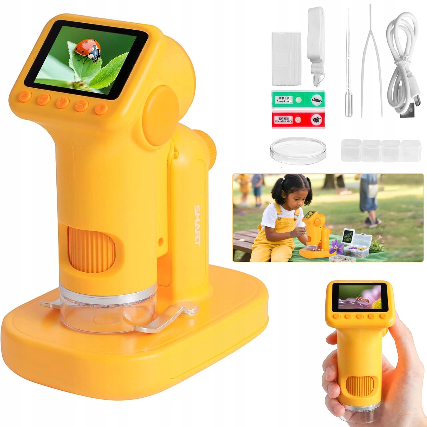 Digitální Optický Kapesní Led Mikroskop S Přiblížením 1600X Pro Děti