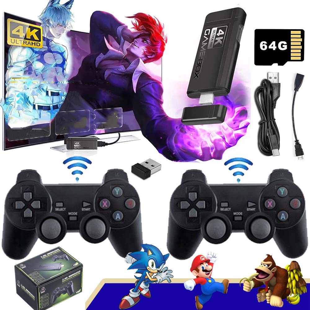 Konsola Retro Gra Telewizyjna Video Emulator 2 Pady 20000 Gier j. Polski