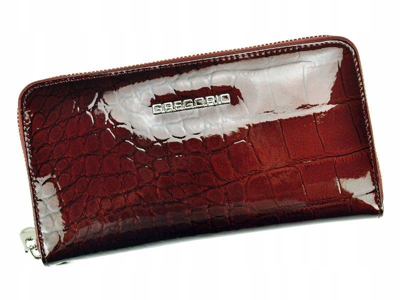 Duży Portfel Damski Portmonetka Z Naturalnej Skóry Na Zamek Gregorio