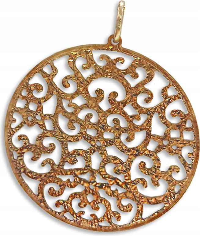 Zlatý přívěsek 585 velké prolamované kolečko 3,74 g, módní vzor jako dárek