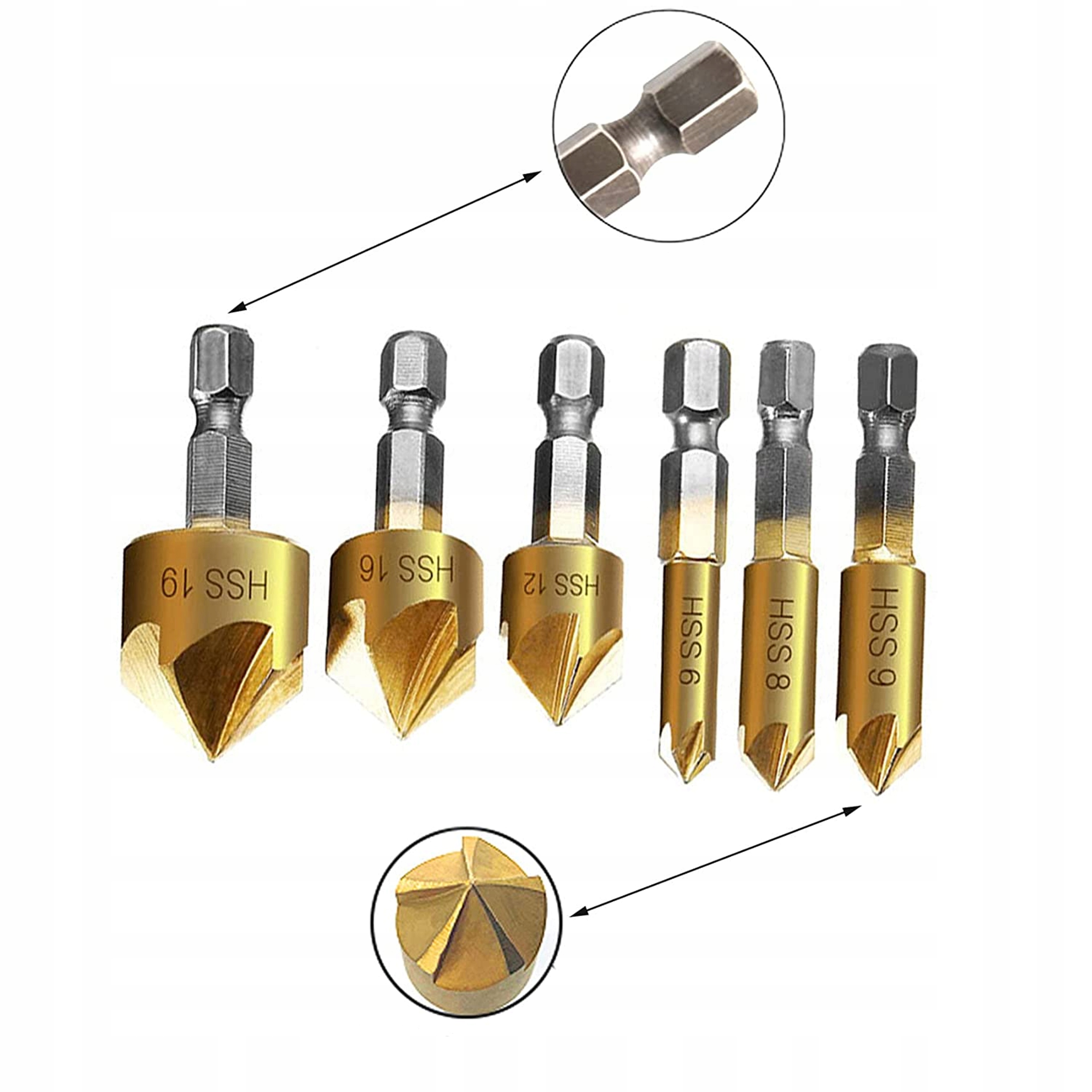 WIERTŁA FAZUJĄCE FREZ STOŻKOWY POGŁĘBIACZ 6 EL EAN (GTIN) 7044568698319