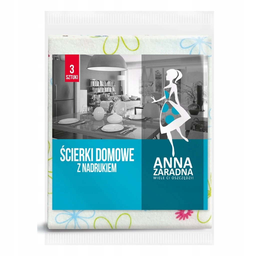 

Ścierki domowe z nadrukiem 3 szt Anna Zaradna