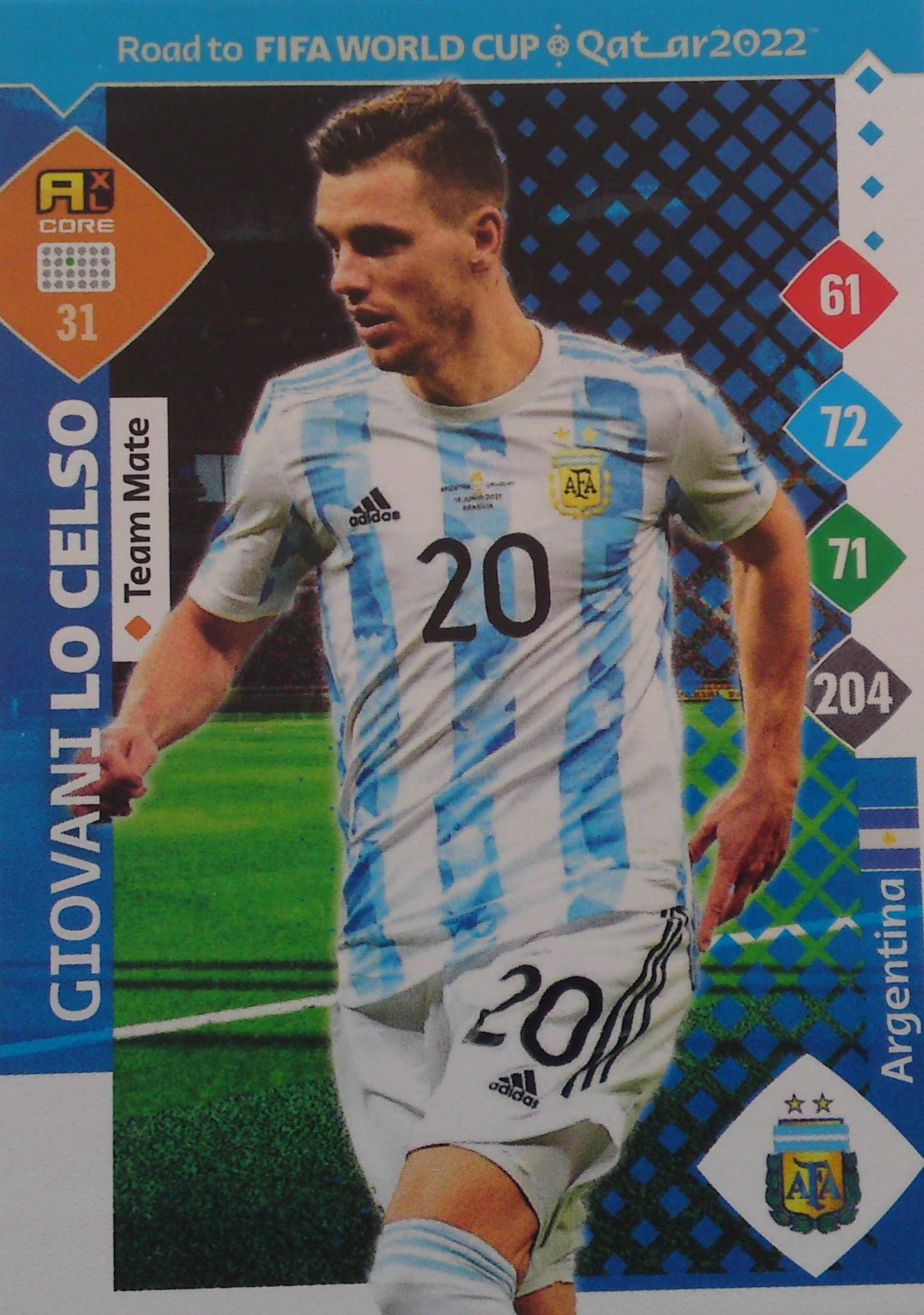 Panini Road Fifa World Qatar 2022 Team Mate Giovani Lo Celso 31