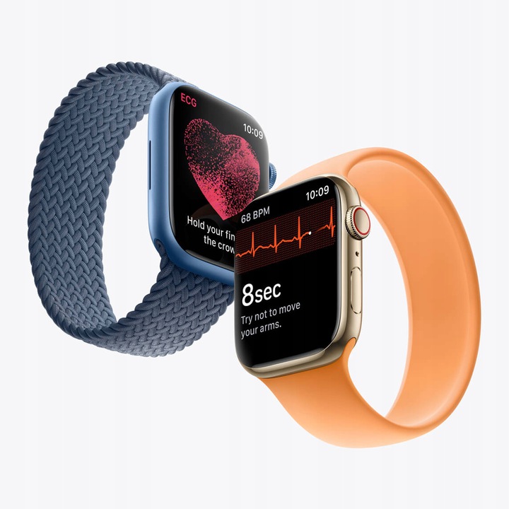 Apple Watch 7 41mm srebrny stal Cellular LTE eSIM beżowy pasek zaplombowany Rodzaj smartwatch