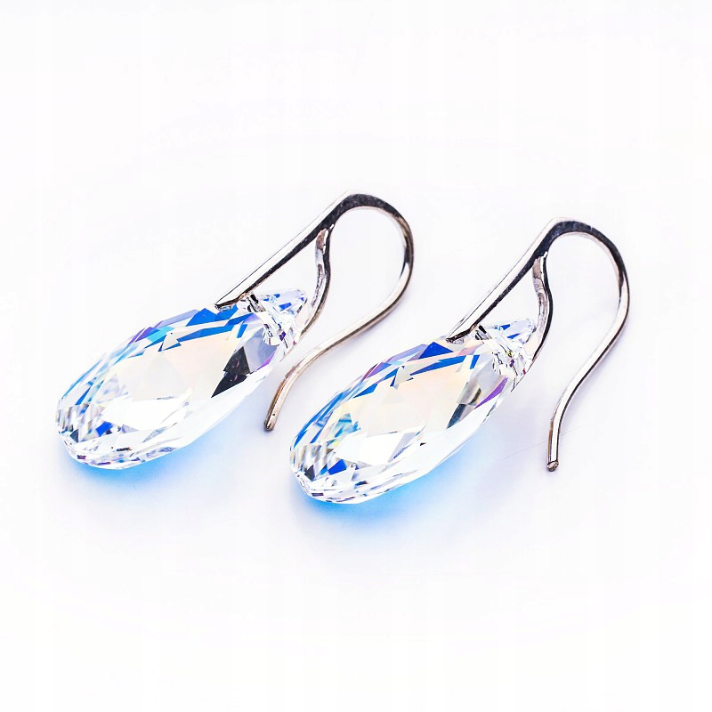 

Srebrne kolczyki z kr. Swarovski Migdały 22mm Cab